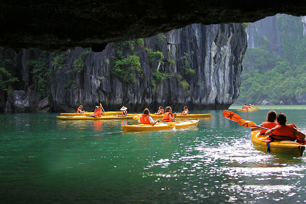Kayaking in Halong Bay